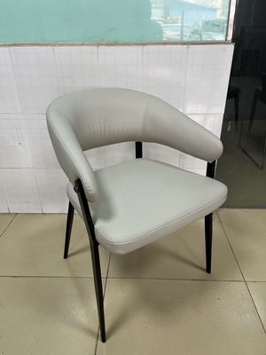 Customized Color Modern Leather Armchair Easy To Clean Staining Resistant For Dining Room Furniture