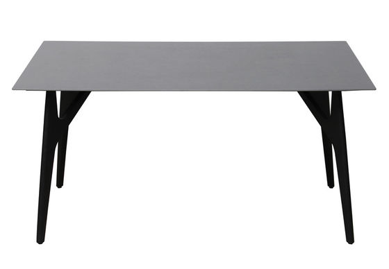 1500*850mm Ceramic Material Dining Table With Fixed Type Black Special Metal  Leg