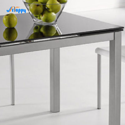 700mm Width Bespoke Glass Extendable Dining Table With Metal Legs DT-914-110
