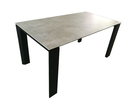 DT-999 Grey Ceramic Top Dining Room Table Stain Resistant 1500mm Customized Size For Home KD Furniture
