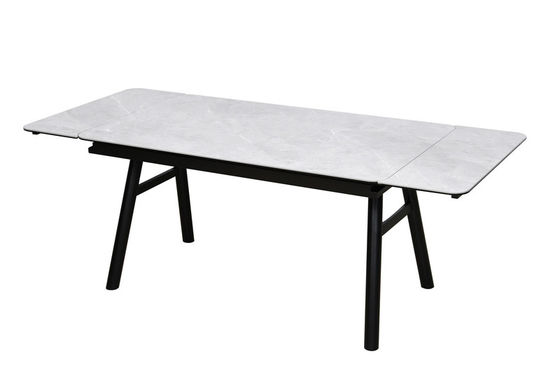 1400mm Length Ceramic Top Extendable Dining Table With Iron Base