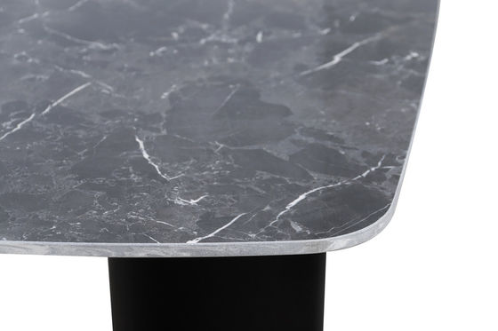1750*850mm Ceramic Top Dining Table With Fixed Type And Black Iron Base