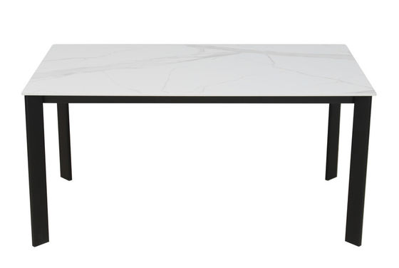 1500*850mm Ceramic Dining Table With Fixed Type Black Metal  Base