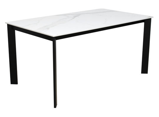 1500*850mm Ceramic Dining Table With Fixed Type Black Metal  Base