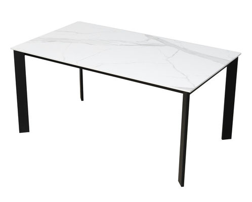 1500*850mm Ceramic Dining Table With Fixed Type Black Metal  Base
