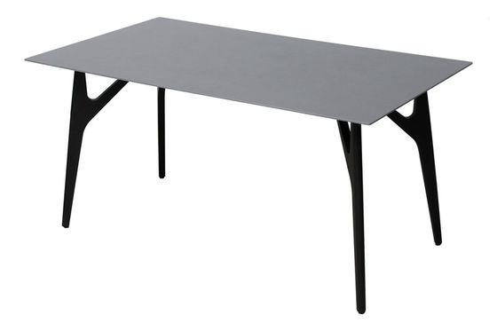 1500*850mm Ceramic Material Dining Table With Fixed Type Black Special Metal  Leg