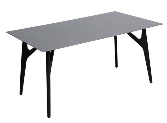 1500*850mm Ceramic Material Dining Table With Fixed Type Black Special Metal  Leg