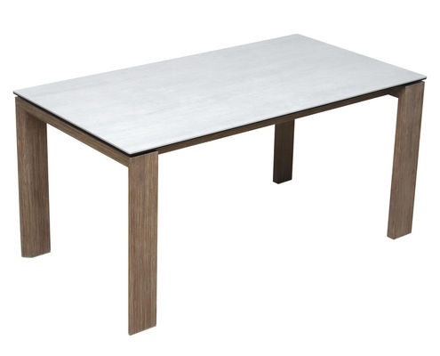1500*800mm Ceramic Material Dining Table With Fixed Type Wooden  Leg