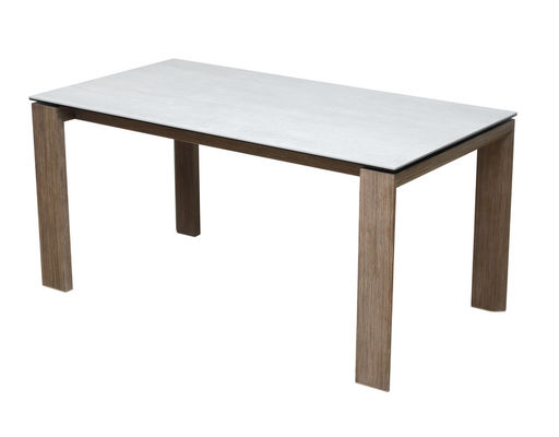 1500*800mm Ceramic Material Dining Table With Fixed Type Wooden  Leg