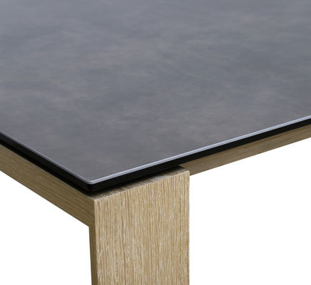 1800*900mm Ceramic Finished Dining Table With Fixed Type Wooden  Leg