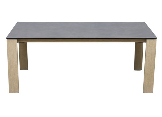 1800*900mm Ceramic Finished Dining Table With Fixed Type Wooden  Leg