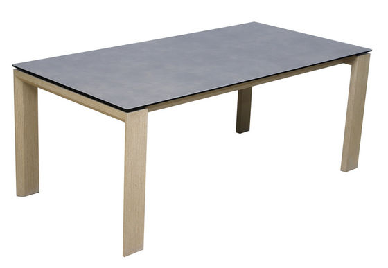 1800*900mm Ceramic Finished Dining Table With Fixed Type Wooden  Leg