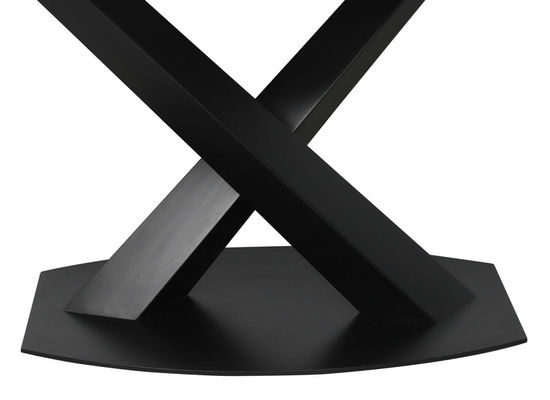 1700*900mm Ceramic Finished Dining Table With Fixed Type Black Metal  Base