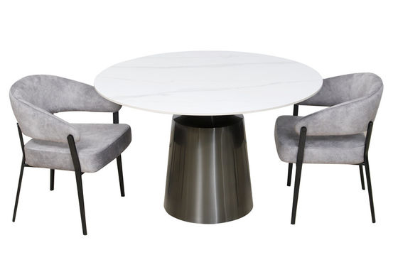 Fire Resistant Modern Round Dining Table Easy Cleaning With Customizable Size