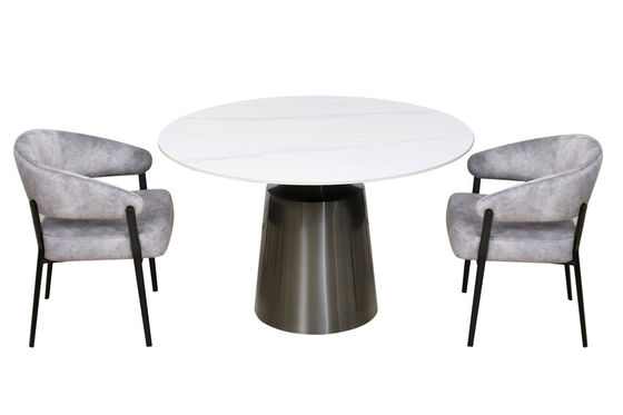 Fire Resistant Modern Round Dining Table Easy Cleaning With Customizable Size