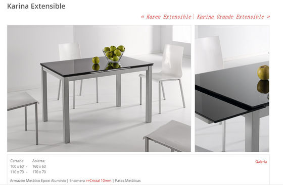 1700mm Extendable Glass Dining Table Impact Resistant With Iron legs