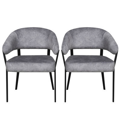 Modern Design Grey Upholstered Arm Chair With Accent Appearance And Low Back Dc-7553