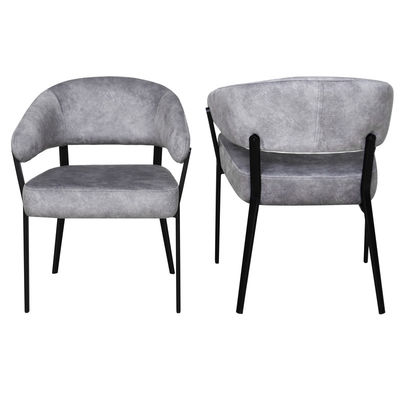 Modern Design Grey Upholstered Arm Chair With Accent Appearance And Low Back Dc-7553