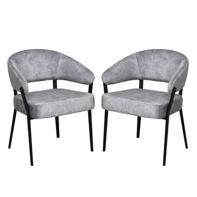 Modern Design Grey Upholstered Arm Chair With Accent Appearance And Low Back Dc-7553