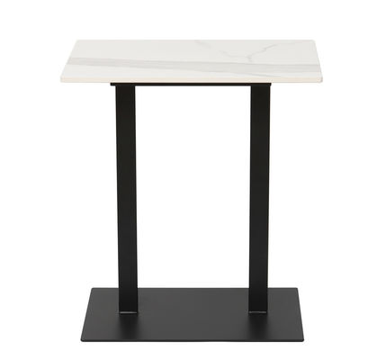 Modern Design Smooth Surface Ceramic Side Table Resistant Scratches With Iron Base