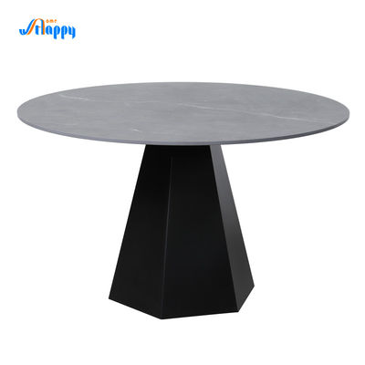 1200mm Diameter Modern Round Dining Table With Fixed Type And Iron Base