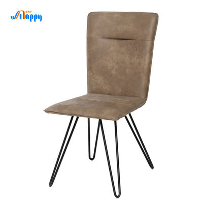 Lightweight PU Brown Leather Dining Chairs Modern Type For Home Use Dc-7503