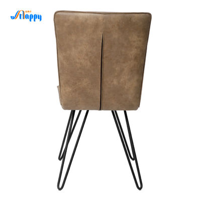 Lightweight PU Brown Leather Dining Chairs Modern Type For Home Use Dc-7503