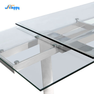 200cm Extending Glass Rectangle Dining Table DT-31120 Ready To Assemble Furniture