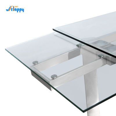 2000*900mm Heat Resistant Extendable Glass Top Table DT-31120 Easy Cleaning