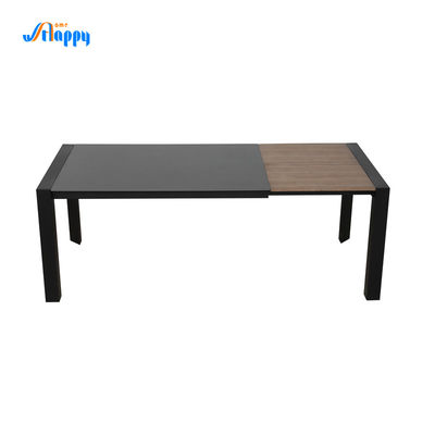 Width 900mm Extending Dining Tables Knock Down Type With Black Iron Leg DT-981