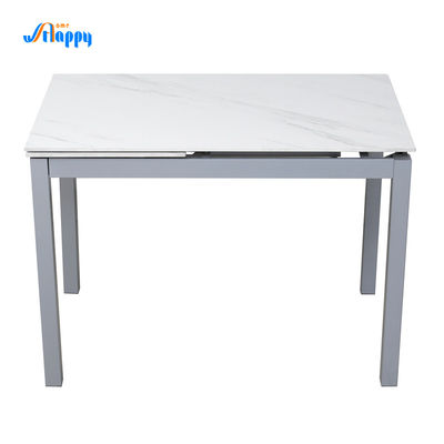 Customized 140cm Length Glass Extendable Dining Table With Iron Leg Dt-964-110