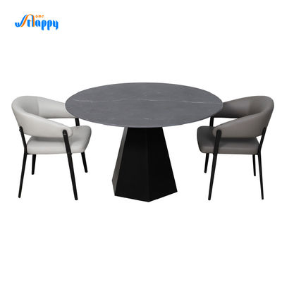 Corrosion Resistance Black Round Dining Table With Contemporary Type DT-1022