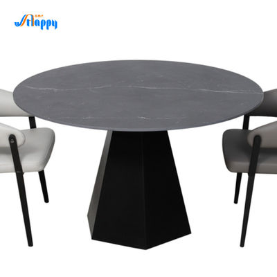 Corrosion Resistance Black Round Dining Table With Contemporary Type DT-1022