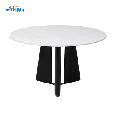 Diameter 1200mm Modern Round Dining Table Contemporary Design With Iron Base DT-1021
