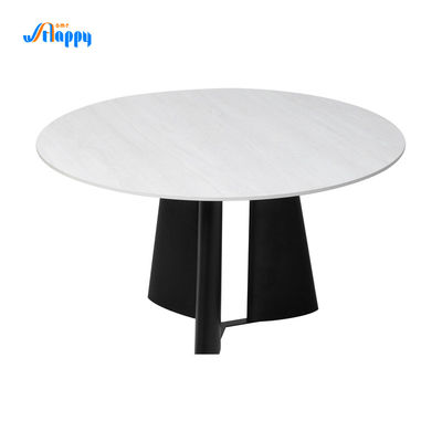 Diameter 1200mm Modern Round Dining Table Contemporary Design With Iron Base DT-1021