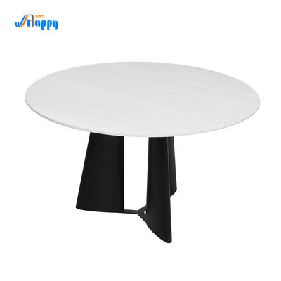 Diameter 1200mm Modern Round Dining Table Contemporary Design With Iron Base DT-1021