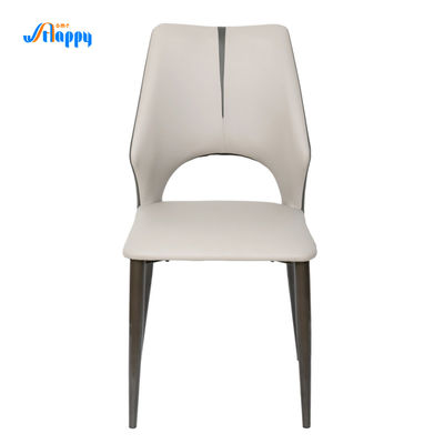 Metal Legs Modern Leather Dining Chair Comfortable For Indoor Usage Dc-7526