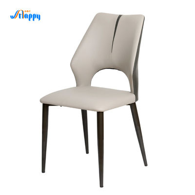 Metal Legs Modern Leather Dining Chair Comfortable For Indoor Usage Dc-7526