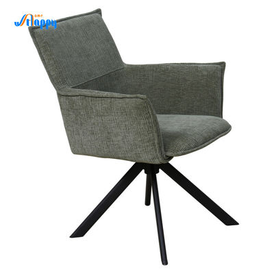 Mid Century Leather Swivel Dining Chair Heat Resistant With Metal Base Dc-7532