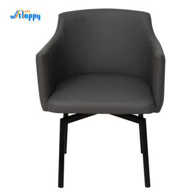 Fashionable Faux Leather Swivel Dining Room Chairs With Metal Legs Dc-7528