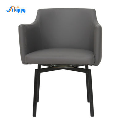 Fashionable Faux Leather Swivel Dining Room Chairs With Metal Legs Dc-7528