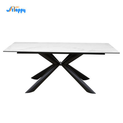 1800mm Contemporary Bespoke Ceramic Top Dining Table With Metal Legs
