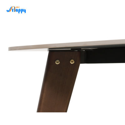 1600mm Black Ceramic Top Dining Table Customized Size With Wood Frame DT-1025