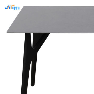 Customized Size 1500mm Dining Table Industrial With Metal Base DT-988
