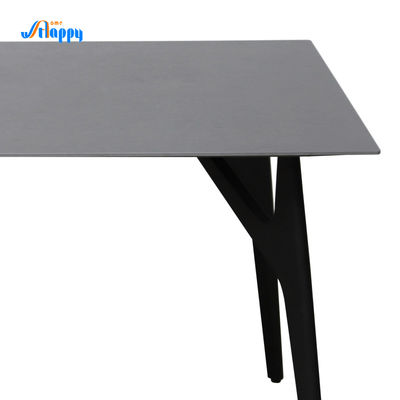 Customized Size 1500mm Dining Table Industrial With Metal Base DT-988
