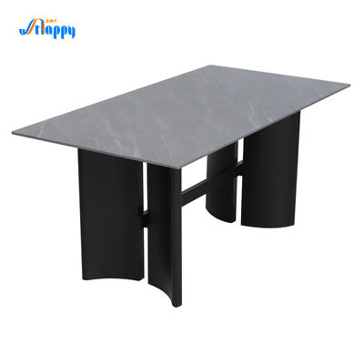 Customizable 1650mm Black Ceramic Dining Table Easy Assemble DT-1020