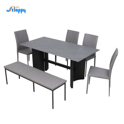 Customizable 1650mm Black Ceramic Dining Table Easy Assemble DT-1020