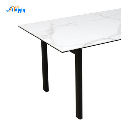 850mm Fixed Type Contemporary Ceramic Dining Tables Modern Design Knock Down Furniture DT-996