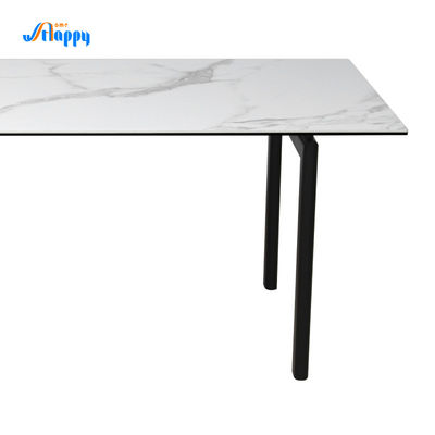 850mm Fixed Type Contemporary Ceramic Dining Tables Modern Design Knock Down Furniture DT-996