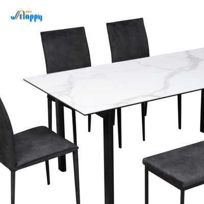 850mm Fixed Type Contemporary Ceramic Dining Tables Modern Design Knock Down Furniture DT-996